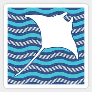 Manta Ray Summer Waves Magnet